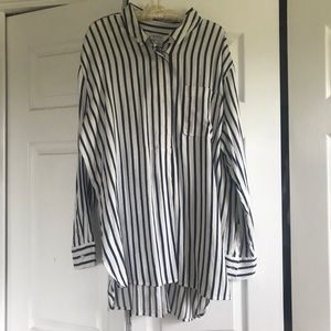 Liz Claiborne Oversized Pop-over Striped Shirt